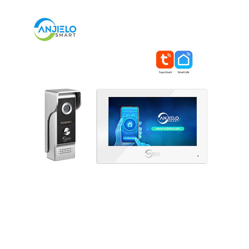 Anjielo Smart FHD 1080p Tuya Smart WiFI Video Doorbell - 7/10 Inch Screen, Dual Doors Unlocking & Wireless Home Entrance System