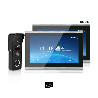 ANJIELO 4-Wire Video Intercom System – 7"/10" Indoor Monitor, Night Vision, Motion Detection, Two-Way Audio, Tuya/Smart Life App, IP65 Weatherproof Door Station with Rain Cover