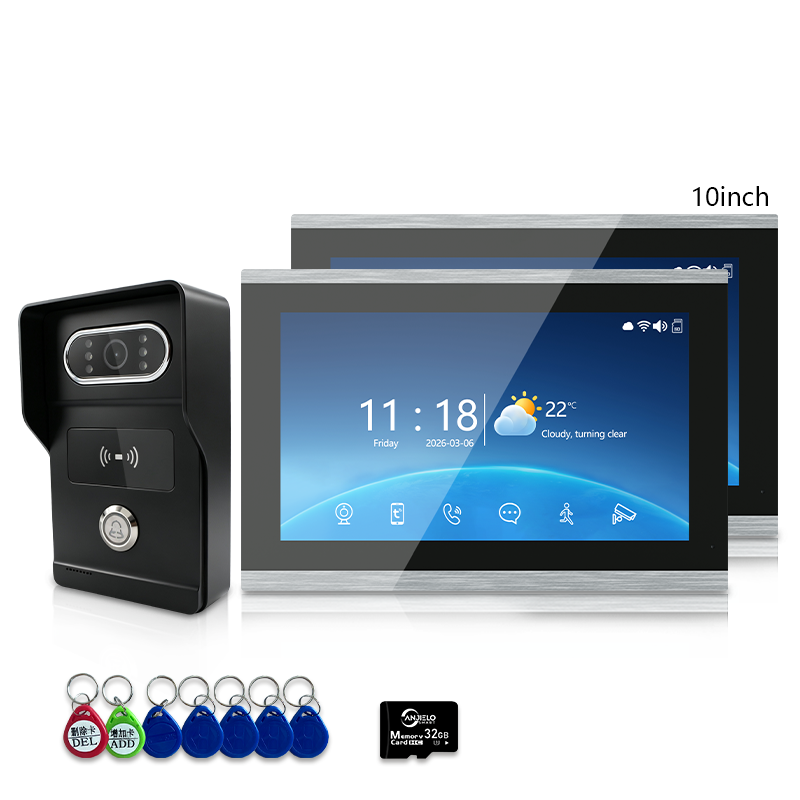 Anjielo Smart 4-Wire Video Intercom Doorbell System 2-Way Audio Night Vision Motion Alert & Digital Photo Frame& Home Intercom