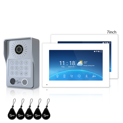 Anjielo Newest 4 wire Video Intercom System With Photo Frame Video Doorbell Motion Detection 5 in 1 unlocking Video Doorphone with Infrared Night Vision for Home and Villa
