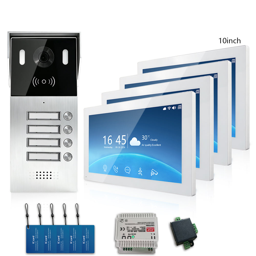 ANJIELO 2-Wire Multi-Tenant Tuya Smart Video Intercom System | Multi-Apartment Video Door Phone, Remote App Unlock, Waterproof Outdoor Station, 7/10 inch Indoor Touch Monitor