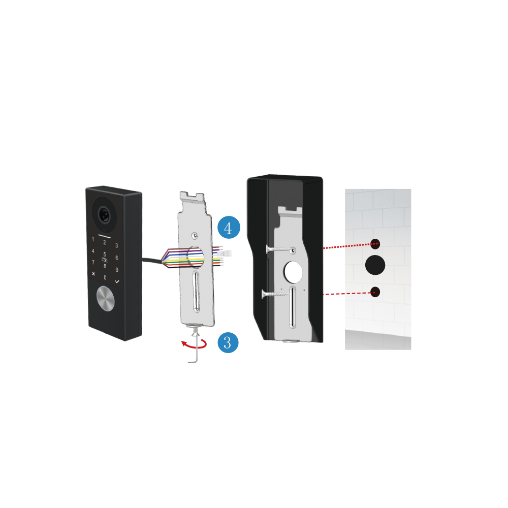 Anjielo Smart Home 2025 Latest 2-Wired Video Intercom 1080P Waterproof Touch Screen Unlocked by Swiping a Card with Password  for the Apartment Intercom System for Home Villa