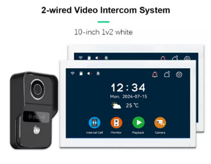 Anjielo Smart Home 10.1 Inch Touch Screen Video Doorbell Intercom System with Night Vision Camera and Two-Way Audio