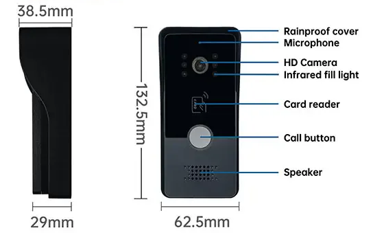 Anjielo 2 Wired Smart Video Doorbell Night Vision IP65 Waterproof PIR Motion Detection Wireless Intercom Door Bell