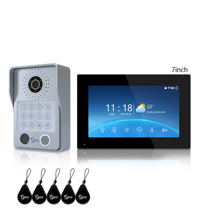 Anjielo Newest 4 wire Video Intercom System With Photo Frame Video Doorbell Motion Detection 5 in 1 unlocking Video Doorphone with Infrared Night Vision for Home and Villa