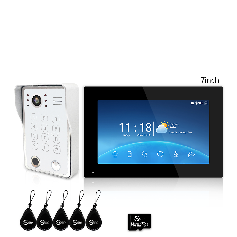 Tuya Smart 4-Wire Video Intercom System with 5-in-1 Unlock, Digital Photo Frame & Background Music, WiFi Doorbell Camera