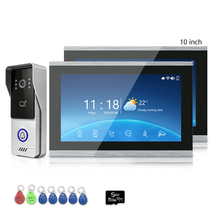 Anjielo 4-Wire Tuya Smart Video Intercom System, 7/10 Inch Touch Indoor Monitor, 1080P IP65 Waterproof Doorbell, Motion Detection, IR Night Vision, 3 Ways Unlock, 2-Way Audio for Villa Home Security