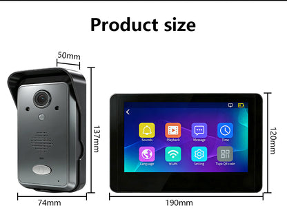 Anjielo AHD 7-inch touchscreen Smart Wireless Doorbell with Video Intercom doorbell tuya app