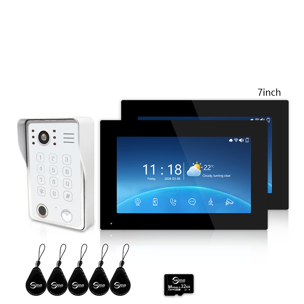 Tuya Smart 4-Wire Video Intercom System with 5-in-1 Unlock, Digital Photo Frame & Background Music, WiFi Doorbell Camera