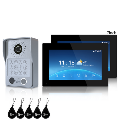Anjielo Newest 4 wire Video Intercom System With Photo Frame Video Doorbell Motion Detection 5 in 1 unlocking Video Doorphone with Infrared Night Vision for Home and Villa