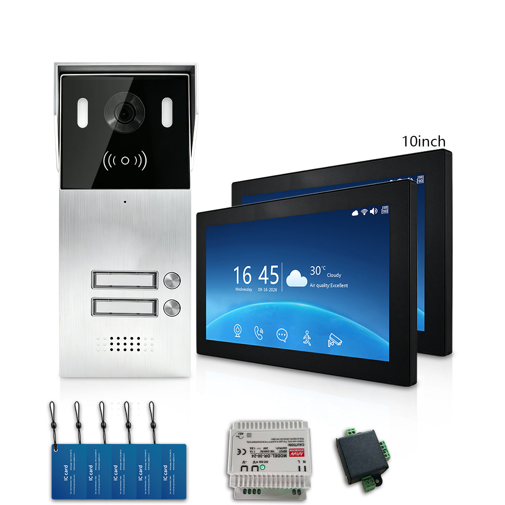 ANJIELO 2-Wire Multi-Tenant Tuya Smart Video Intercom System | Multi-Apartment Video Door Phone, Remote App Unlock, Waterproof Outdoor Station, 7/10 inch Indoor Touch Monitor