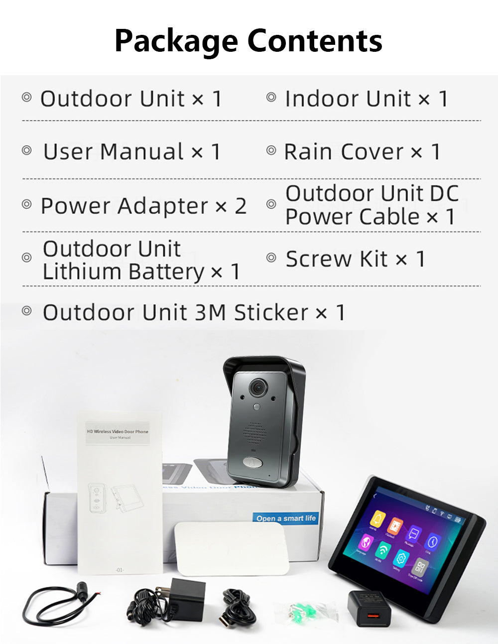 Anjielo AHD 7-inch touchscreen Smart Wireless Doorbell with Video Intercom doorbell tuya app