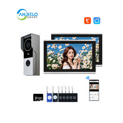 ANJIELO Smart Home Security Intercom System with 1080P 7/10-inch Touch Screen and Waterproof Door Phone, 140° Ultra-wide-angle Monitoring For Home