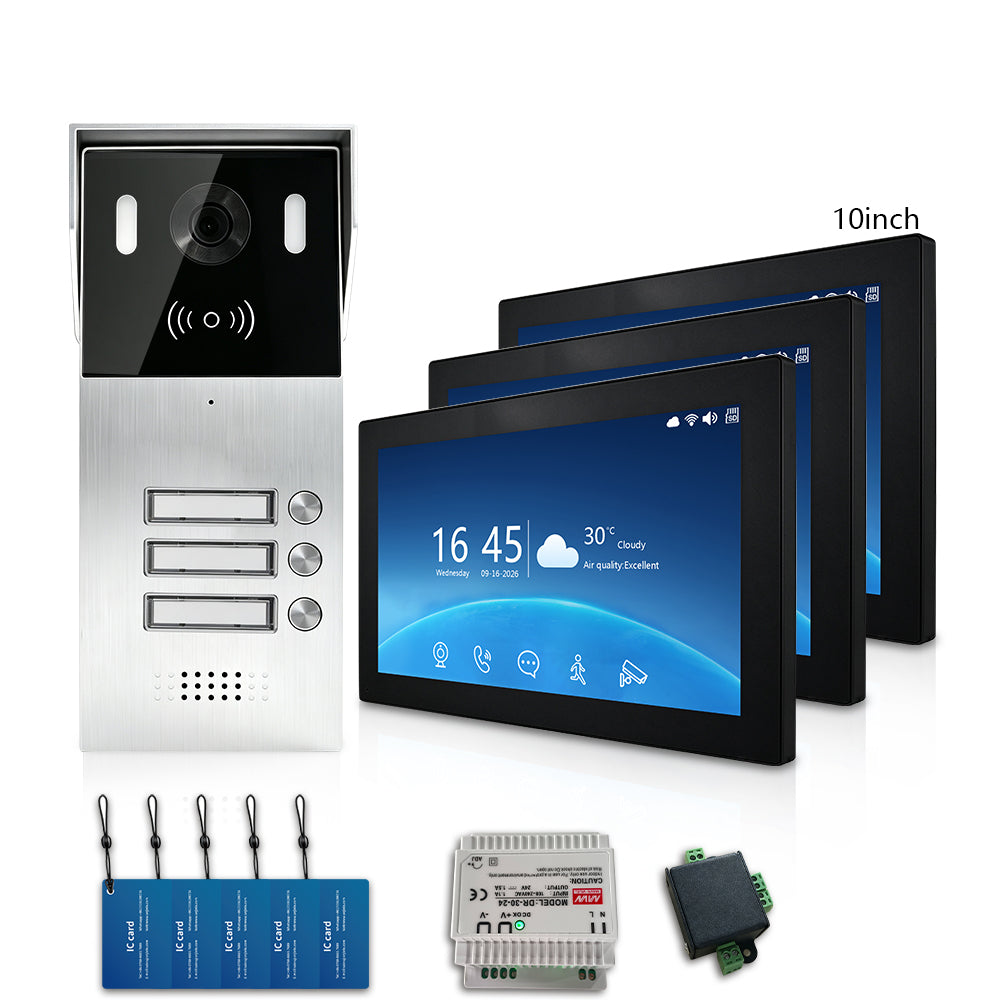 ANJIELO 2-Wire Multi-Tenant Tuya Smart Video Intercom System | Multi-Apartment Video Door Phone, Remote App Unlock, Waterproof Outdoor Station, 7/10 inch Indoor Touch Monitor