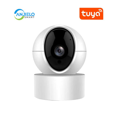 Anjielo Smart Home Tuya Smart Indoor 350° PTZ HD Surveillance Camera - 2.0 Megapixel Color Dome with WiFi Networking and Home Security Alarm System