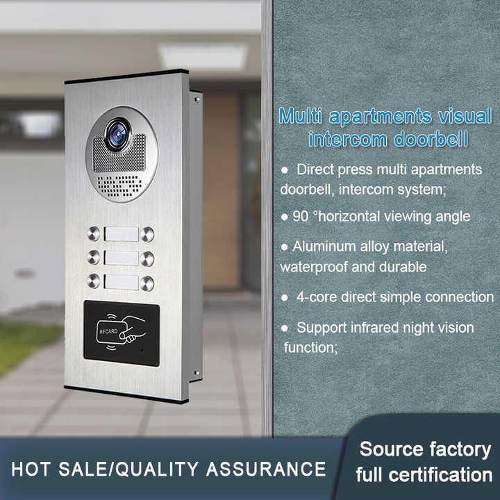 Anjielo Smart Home Wired Video Multi-family Apartment Intercom System,2/3/4/6/8/10/12 Units 7 inch Monitor Video Door Phone Kit,Indoor Outdoor Video Doorbell, ID Card Unlock, 2 Way Audio for Home and Villa