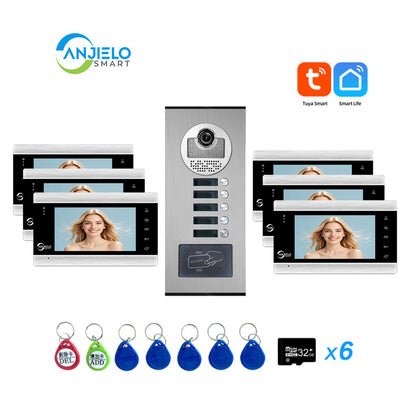 Anjielo Smart Home Tuya Wifi Video Doorphone Doorbell Camera Villa Wifi Video Intercom System for Multi-apartment