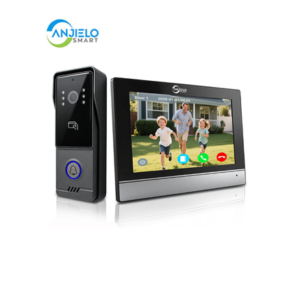 Anjielo Multifunctional New Model 4-Wire Video Doorbell Intercom System 7-inch Intelligent Screen Support