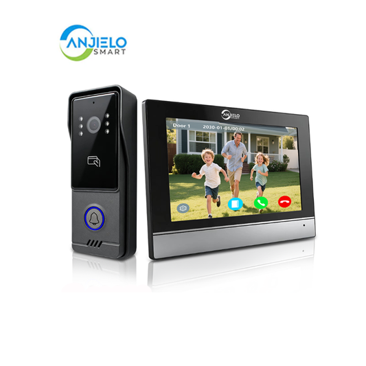 Anjielo Multifunctional New Model 4-Wire Video Doorbell Intercom System 7-inch Intelligent Screen Support