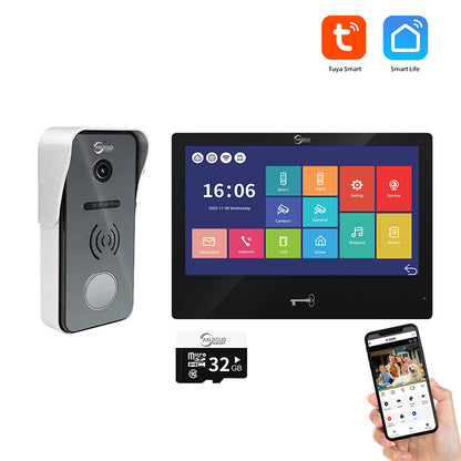 Anjielo Smart 10 Inch Screen Touch Monitor with Video Doorphone Camera Night Vision Video Doorbell Intercom System For Home Villa