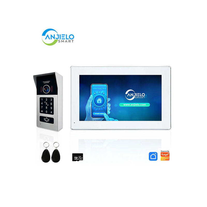 Anjielo Smart Home 2 Wire BUS Video Intercom Doorbell Camera 1080P 7/10 Inch Touch Monitor With RFID Card Access Doorphone System For Home Villa