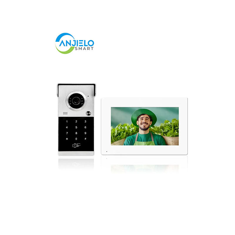 ANJIELO Metal Doorbell Video Intercom for System 10 inch Touch Screen 4in1 Unlock Romote Safety Protection Tuya Smart