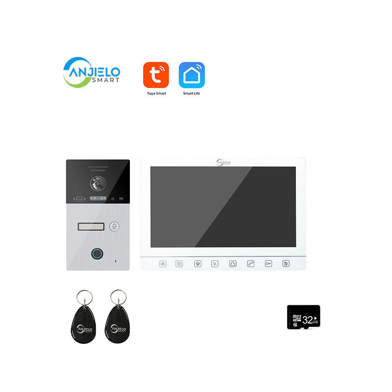 Anjielo Smart Home Tuya Smart mobile App Remote Wifi Video Intercom System Smart Video Door Phone 10 inch Full 1080p Screen Support RFID Card Unlock