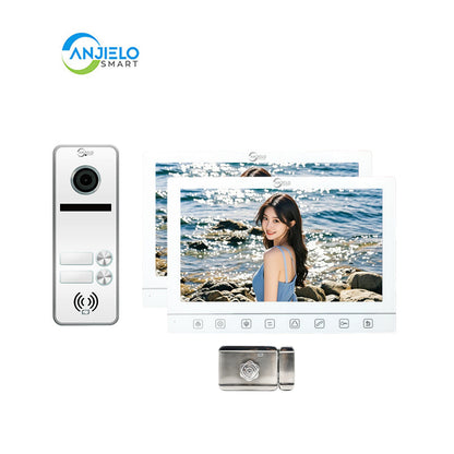 Anjielo Smart Home 7-Inch Smart Touchscreen Video Door Phone with 1080P HD Camera & Night Vision - 2-Door Intercom System for Homes, Villas and Apartments