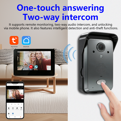 Anjielo AHD 7-inch touchscreen Smart Wireless Doorbell with Video Intercom doorbell tuya app