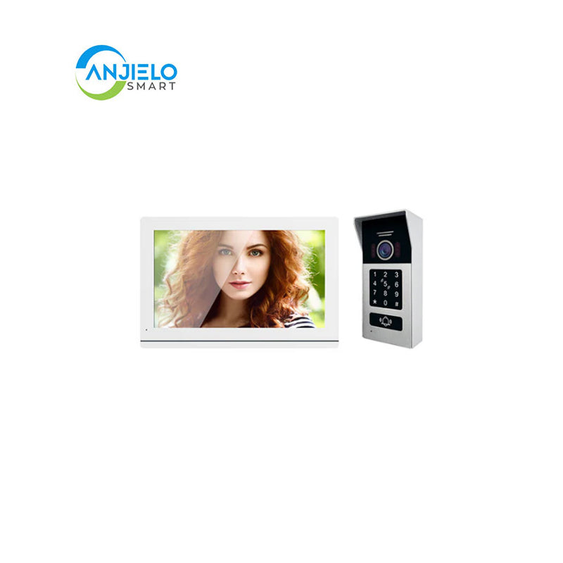 Anjielo Smart Home 7 Inch 2 Wire Video Intercom Camera Doorbell with Night Vision Motion Detection Security 1080P For Home