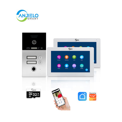 Anjielo Smart Home 2-Wire Video Intercom System HD Color Display -  Smart Door Phone with Night Vision, IP65 Weatherproof, 2-Way Audio for Home Security