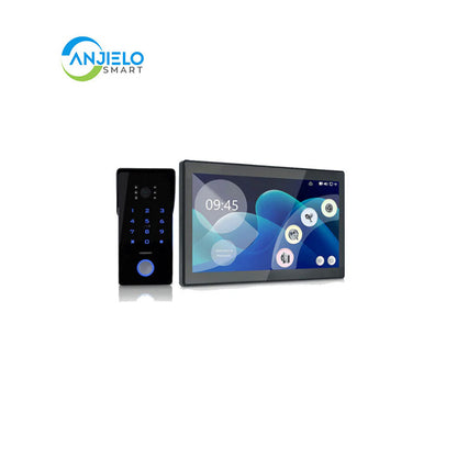Anjielo Smart Home 2-Wired Doorbell with 1080p HD Camera and 10-Inch Touchscreen Display Secure Entry via Password and IC Card