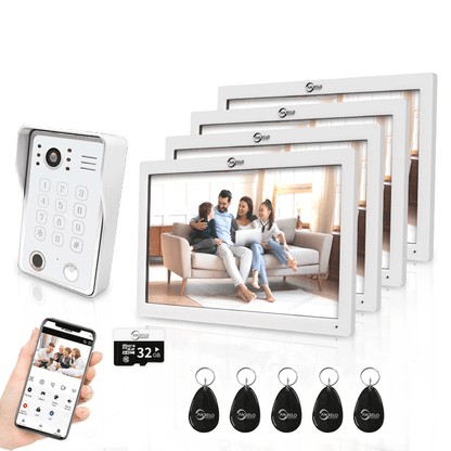 Anjielo Smart Wifi Doorbell Cam Video Intercom System by Tuya - 1080p HD Security and Multiple Unlock Options Including RFID Cards