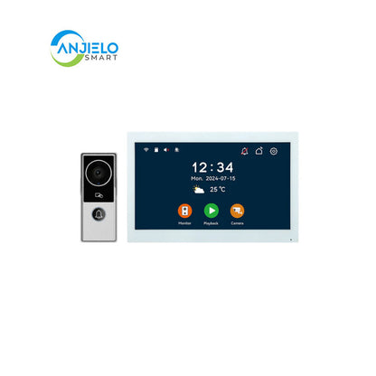 Anjielo Smart Home WiFi Smart Doorphone System by Anjielo Smart 2-Wire Installation with High Definition 1080P Camera and Large 10” Display