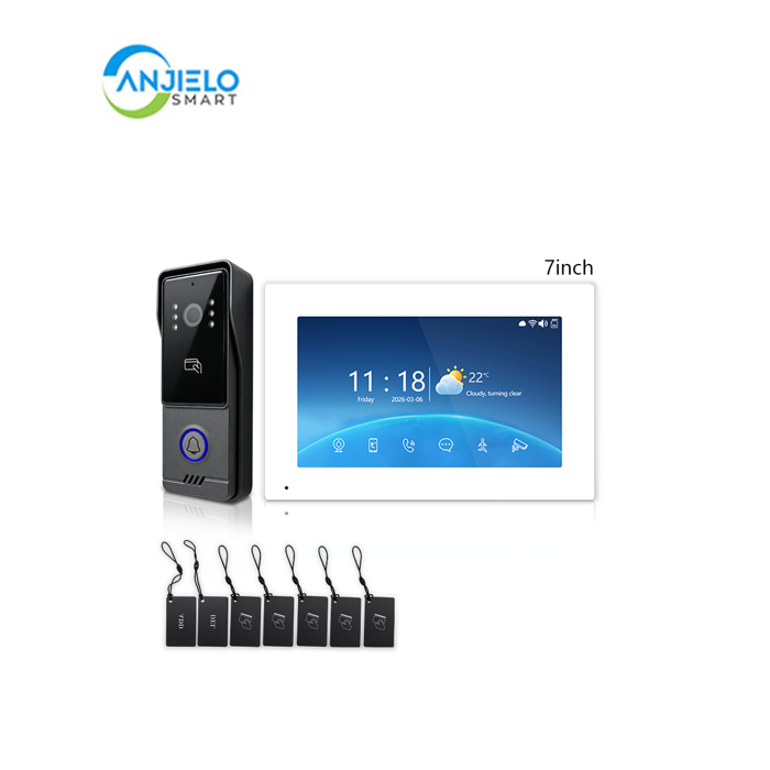 Tuya Smart 4‑Line Wired Video Intercom System, 10" Touch Screen Video Door Phone, RFID Unlock IP65 Doorbell Camera for Villa Home Security