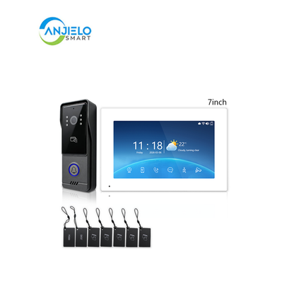 Tuya Smart 4‑Line Wired Video Intercom System, 10" Touch Screen Video Door Phone, RFID Unlock IP65 Doorbell Camera for Villa Home Security
