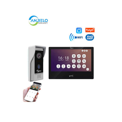 Anjielo Smart Home 10 inch Touch Monitor with Anti-thef IR Vision Doorbell Camera Video Doorphone System For Home Apartment