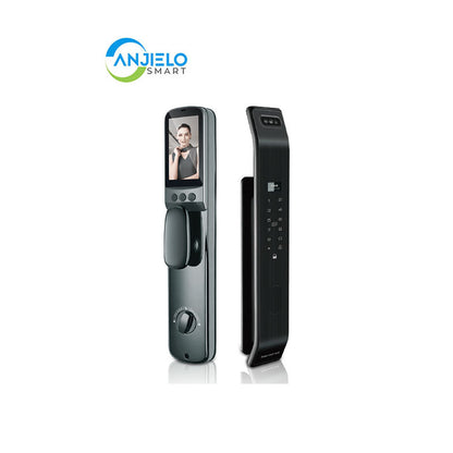 Anjielo Smart Home Tuya 3D Face Recognition Digital Smart Lock Fingerprint Password Electronic Door Lock RFID NFC Card Keyless Lock With Fingerprint Combination Code For Home Apartment