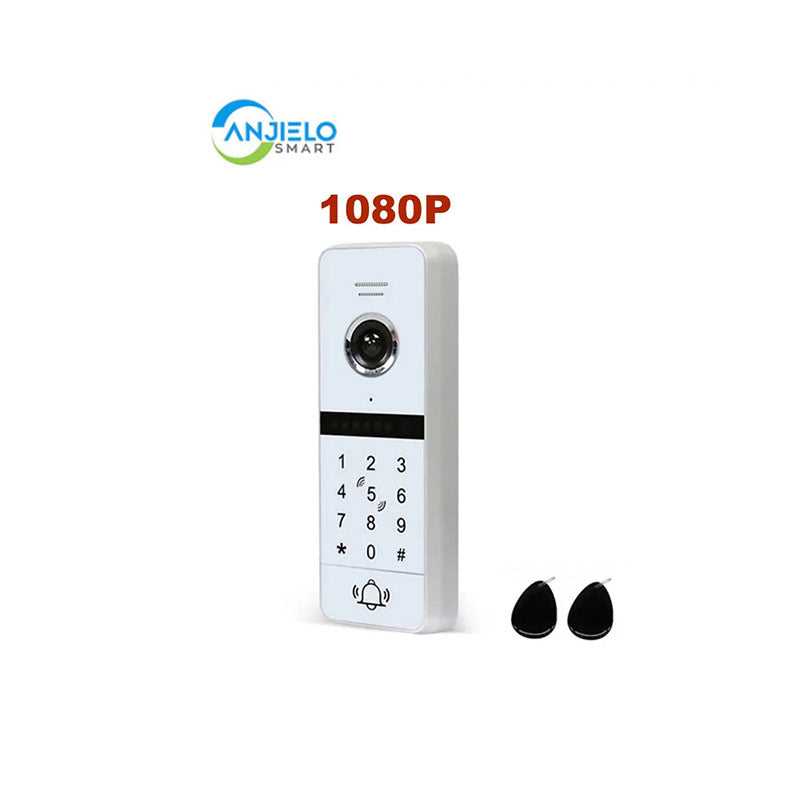 Anjielo Smart 1080P Wired Full Touch Screen Video Door Phone Doorbell Outdoor Unit Support Password Unlock Work with Wifi Monitor