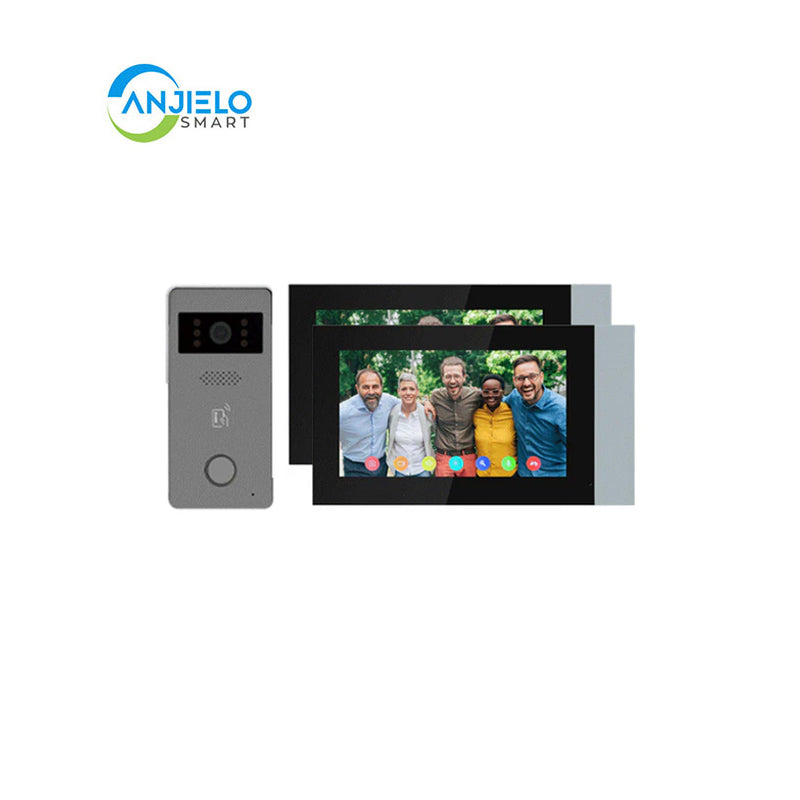 Anjielo Smart Home 2-Wired Doorphone with 1080p FHD Camera & 7-Inch Touchscreen for Secured Entry by IC Card