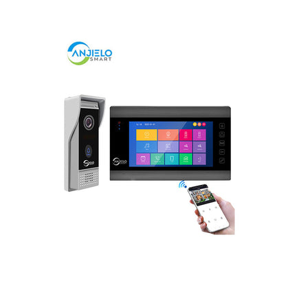 Anjielo Smart Home Hot Sale 7 inch Touch Button Monitor Doorbell Camera Video Intercom System For Home Villa