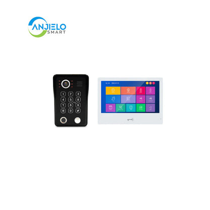 Anjielo WiFi Video Door Phone Apartment Intercom System Wired Touch Screen Monitor with 1080P HD Doorbell Camera,Supporting 5 in 1 Unlcking,Motion Detecting Tuya for Home Villa