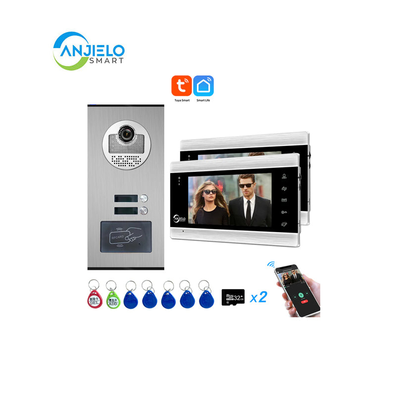 Anjielo Smart Home Tuya Wifi Video Doorphone Doorbell Camera Villa Wifi Video Intercom System for Multi-apartment