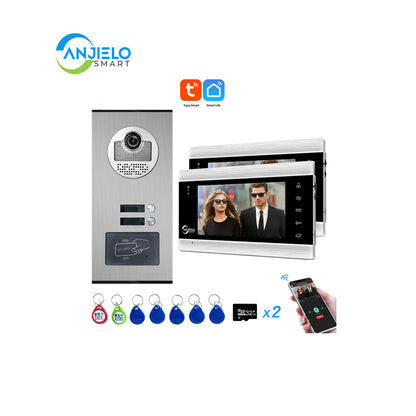 Anjielo Smart Home Tuya Wifi Video Doorphone Doorbell Camera Villa Wifi Video Intercom System for Multi-apartment