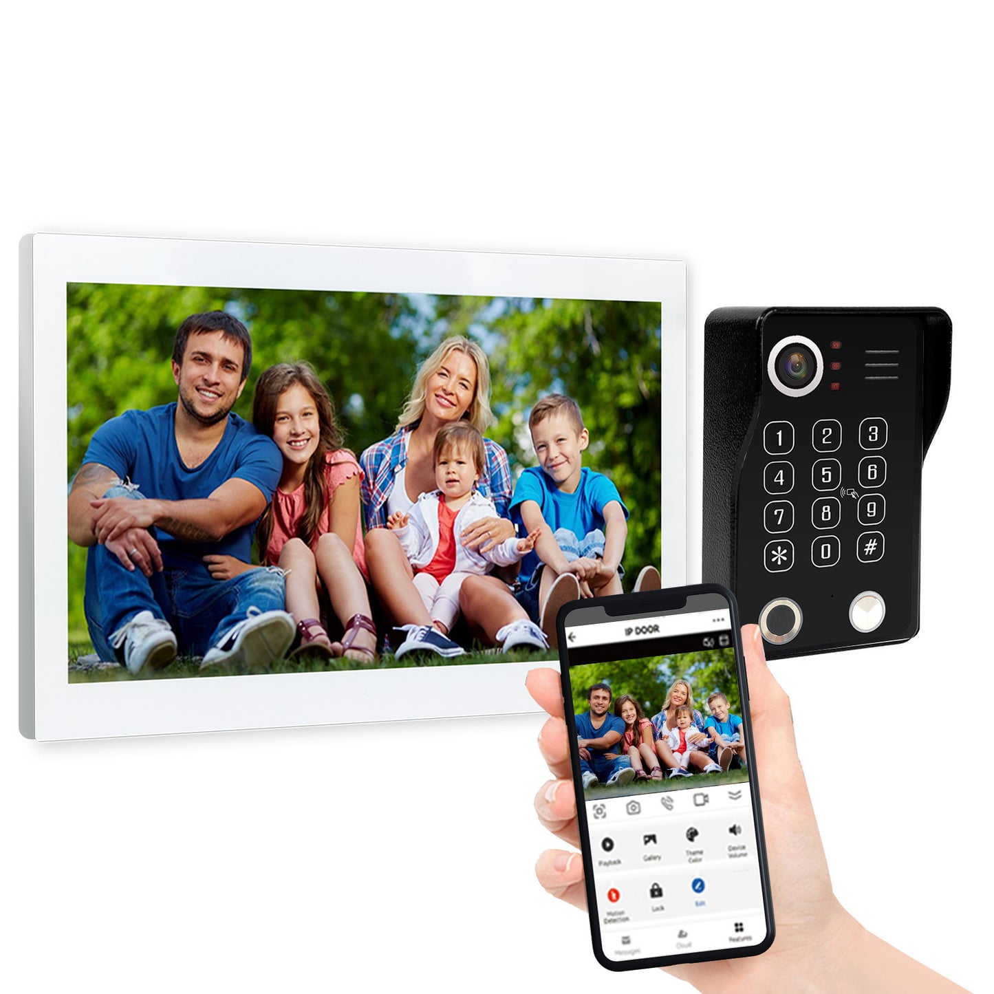 Anjielo Smart Wifi Doorbell Cam by Tuya - 1080p HD Security and Multiple Unlock Options Including RFID Cards