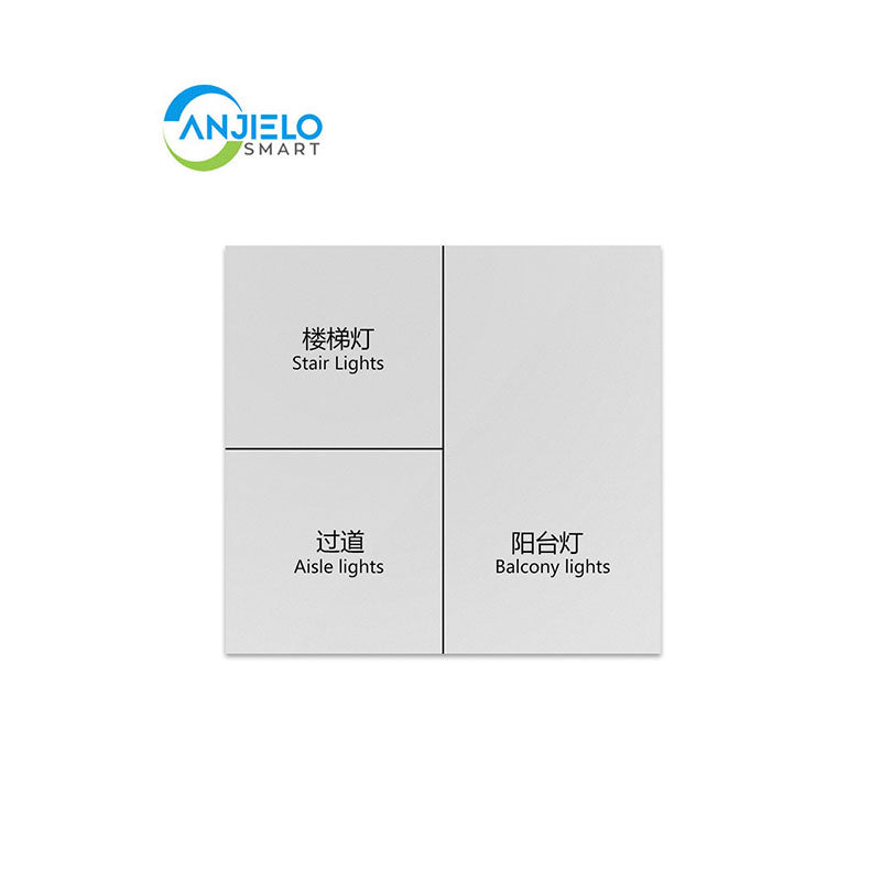 Anjielo Smart Home Zero Fire 3 Key Switch LCD Touch WIFI & Homekit Compatible Domotica Remote Automation Control