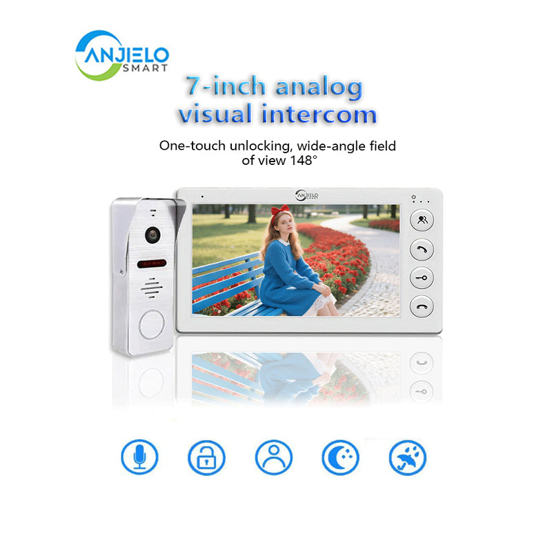 Anjielo Smart Home Security Intercom System 1080P HD Access Control Phone with Night Vision and Remote Unlocking