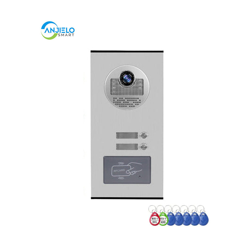 Anjielo Smart Home Video Intercom System 700TVL with RFID Access Outdoor Camera Video Doorphone Doorbell IR Night Vision for 2/3/4/6/8/10/12 for Multi-Room of Apartments and Villa
