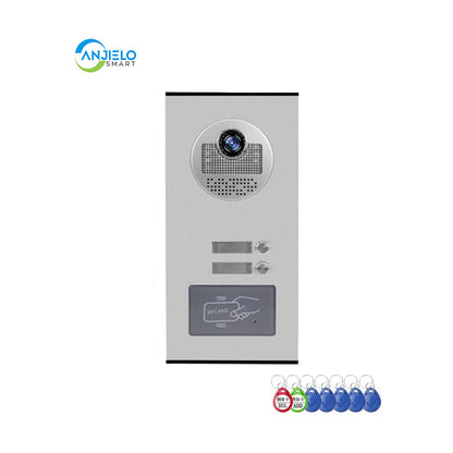 Anjielo Smart Home Video Intercom System 700TVL with RFID Access Outdoor Camera Video Doorphone Doorbell IR Night Vision for 2/3/4/6/8/10/12 for Multi-Room of Apartments and Villa
