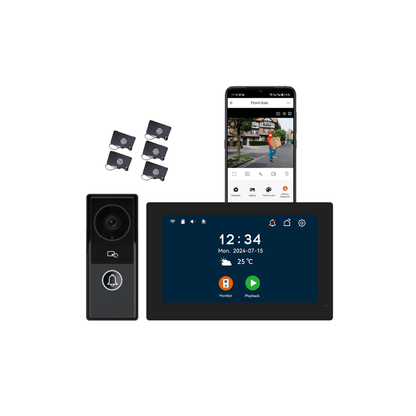 Anjielo Smart Home WiFi Smart Doorphone System by Anjielo Smart 2-Wire Installation with High Definition 1080P Camera and Large 10” Display